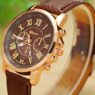 Đồng hồ Unisex Geneva dây da nâu