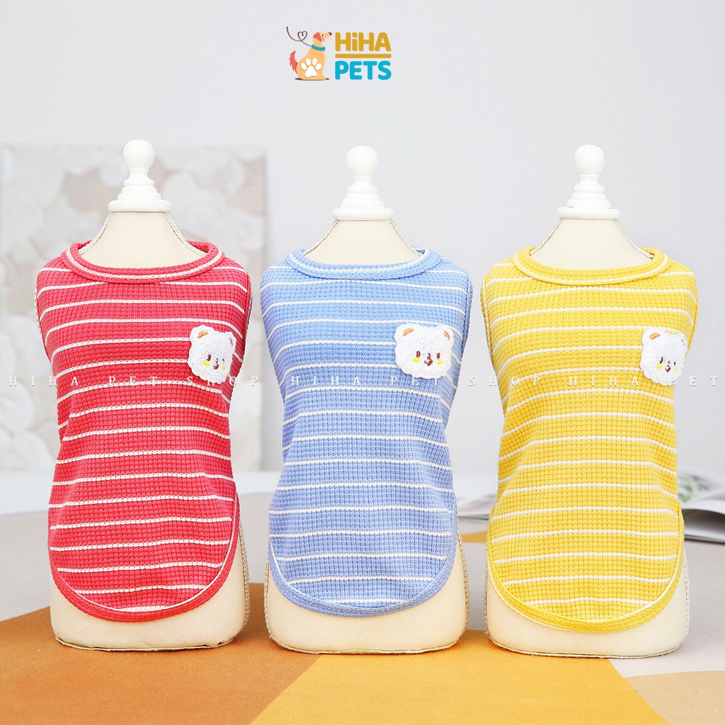Áo Thun Cho Chó Mèo Vải Cotton Mát Mẻ Quần Áo Thú Cưng Ba Lỗ Mùa Hè Dễ Thương Hihapet.