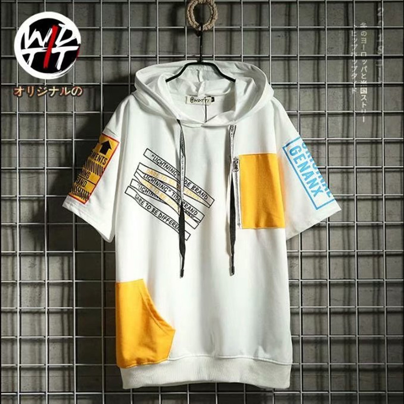 Áo hoodie ngắn tay kiểu Hàn Quốc năng động dành cho nam