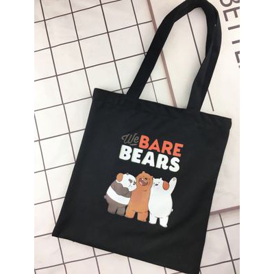 Túi vải canvas in hình gấu We Bare Bears