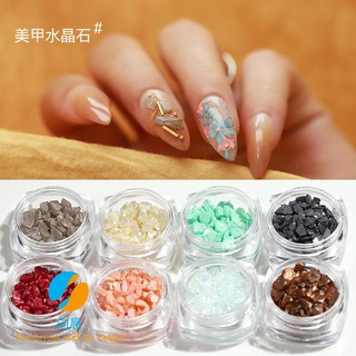 Đá tự nhiên đính móng tay nhiều màu phong cách Nhật Bản