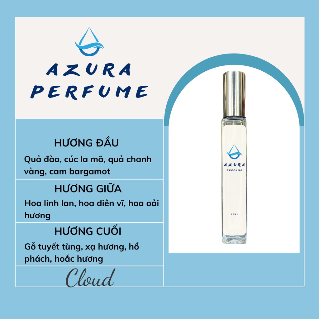 Tinh Dầu Nước Hoa Azura Cloud Quyến Rủ Bí Ẩn Dạng Chai Xịt 12Ml