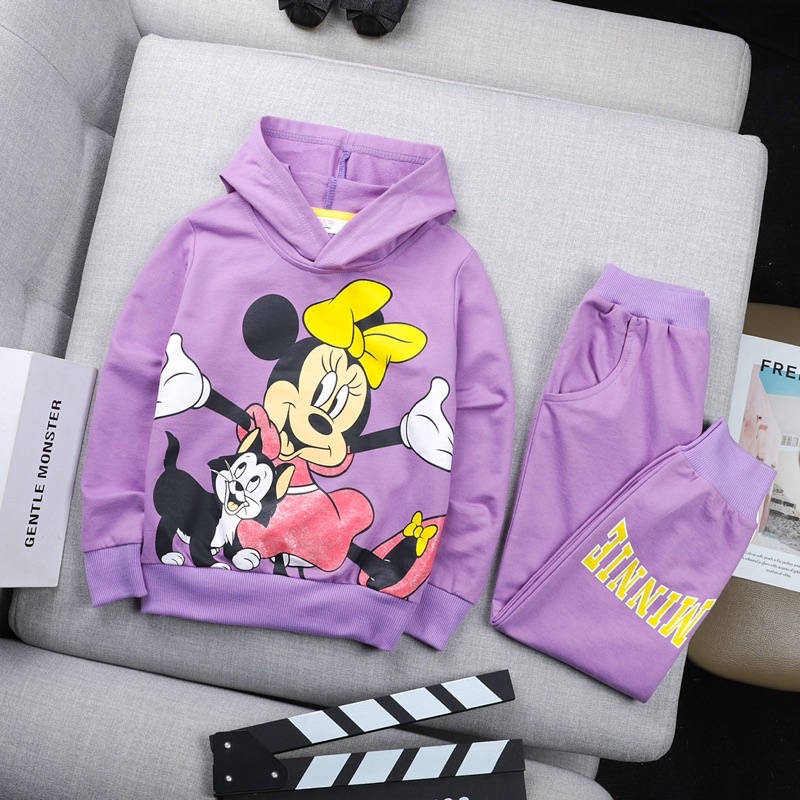 Bộ set Nỉ mũ hoodie bé gái xuất dư siêu mềm mịn 20-52kg