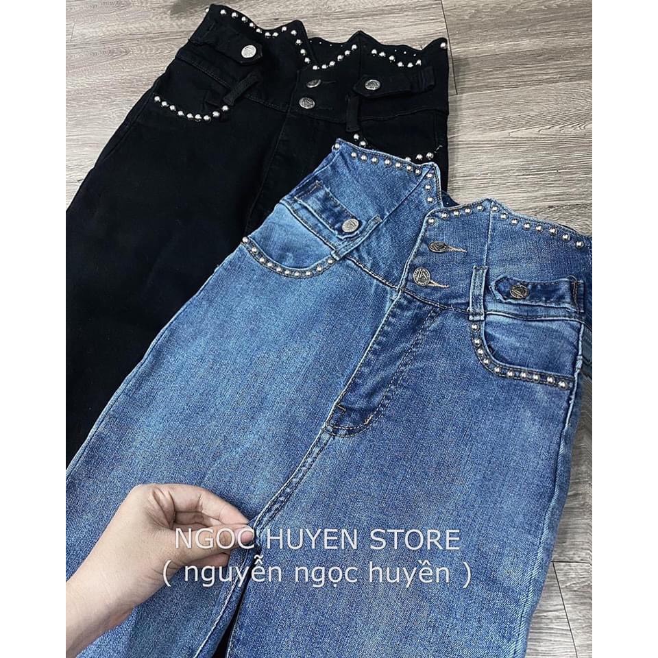 Quần jeans gân cạp cao hàng đẹp (video+ảnh thật) loại tốt FREESHIP 50K