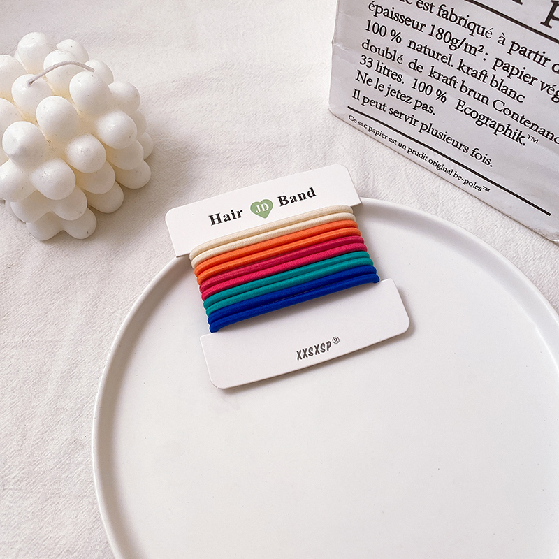Dây Buộc Tóc Co Giãn Màu Trơn Thời Trang Cho Nữ