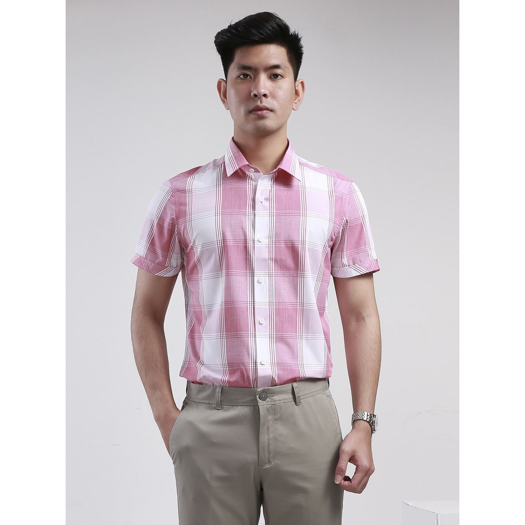 Áo sơ mi nam ngắn tay ARISTINO họa tiết kẻ caro lớn - ASS082S8 | BigBuy360 - bigbuy360.vn