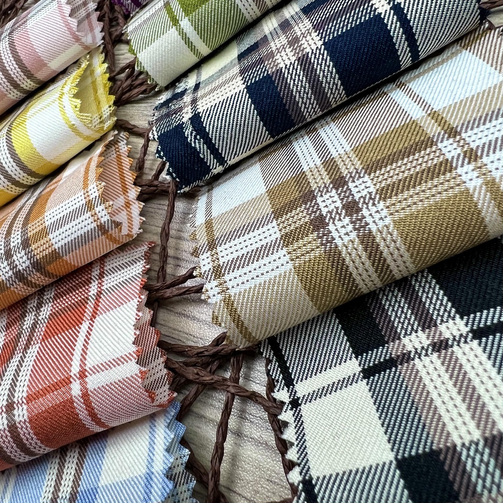 Vải caro chất bố,họa tiết Burberry Hàng thời trang hè 2022 TháiMaiTM