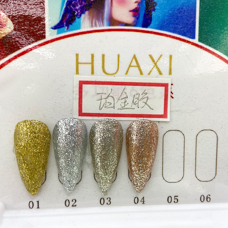 Sét Gel Nhũ Gel Vẽ hiệu Huaxi Siêu Sáng và Đặc - Set 4 Hũ