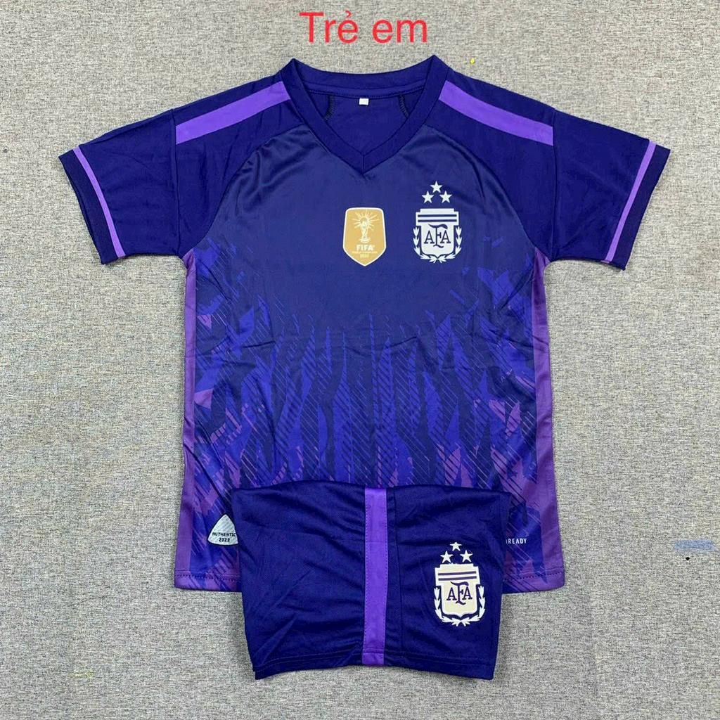 Áo Bóng Đá, Áo Đá Banh Trẻ Em Đội Tuyển Argentina WC 2022/2023 - Vải Mè Thái Cao Cấp