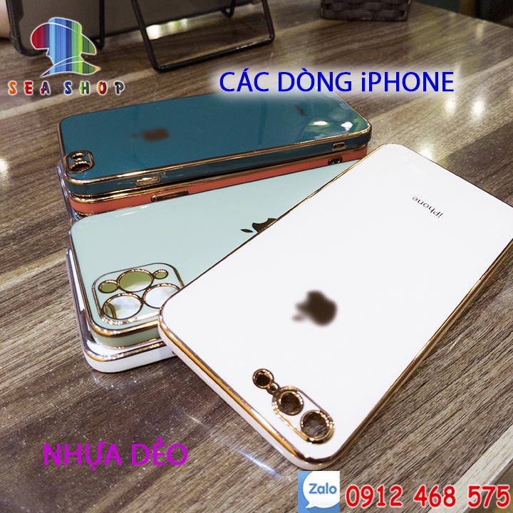 [ĐỘ 12] Ốp lưng iPhone 6s Plus,7 Plus,8 Plus,XS Max,11 Pro Max, 12 Pro Max -Nhựa dẻo -- VIỀN BÓNG - Thiết kế Viền vuông