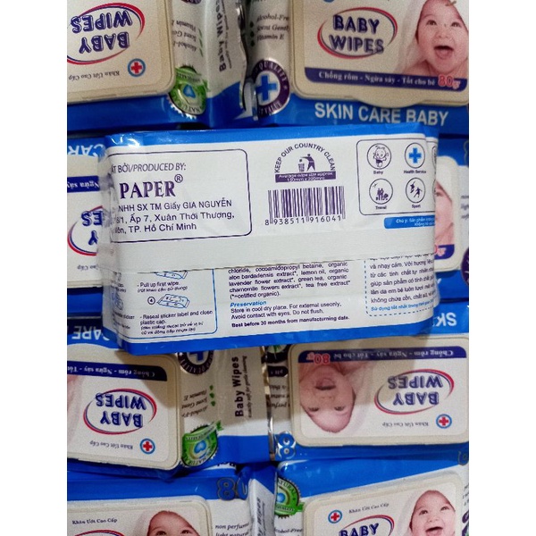 HỎA TỐC ( COMBO 10 GÓI ) Khăn ướt Baby Wipes 80g KHÔNG MÙI.