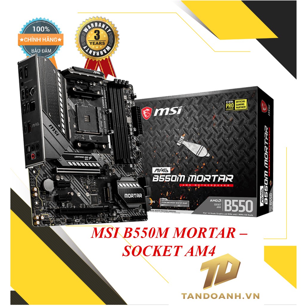 [Mã SKAMA06 giảm 8% đơn 250k]BO MẠCH CHỦ MSI B550M MORTAR – SOCKET AM4