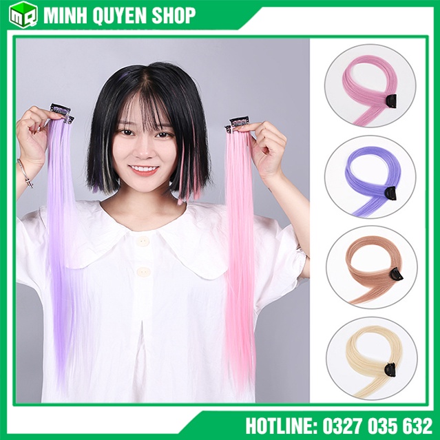 Kẹp Tóc Giả Sợi Tơ Nhân Tạo, Gắn Tóc Giả Highlight Nối Dài Đa Dạng Màu Sắc Độc Đáo