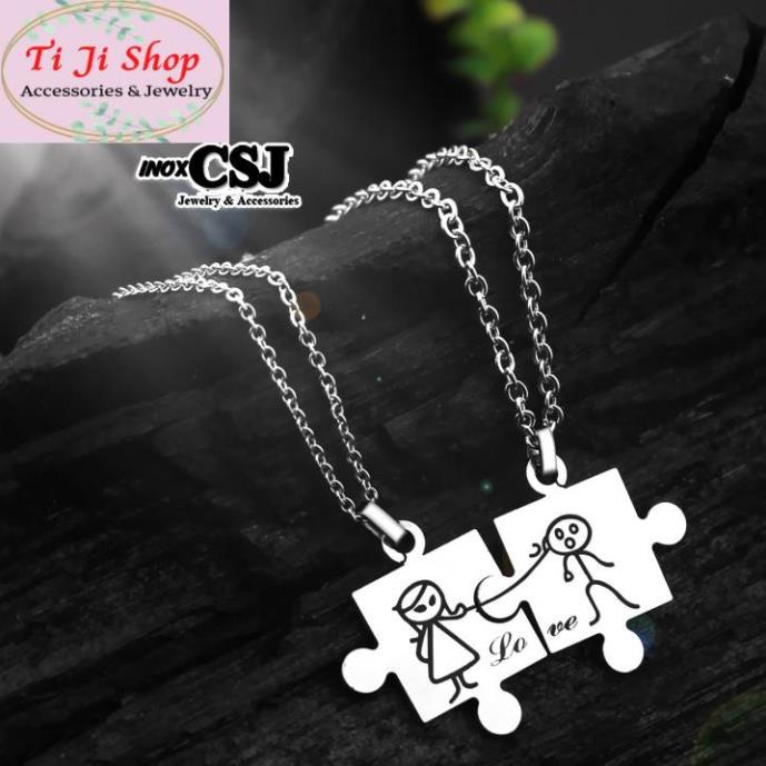 DÂY CHUYỀN CẶP ĐÔI MẢNH GHÉP TRAI GÁI MC247 - siêu đẹp chuẩn thời trang
