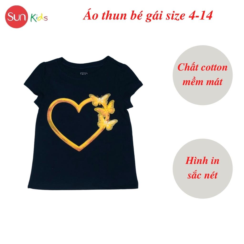 Áo thun cho bé gái, áo phông bé gái chất cotton mềm mát, size 4 - 14 tuổi - SUNKIDS