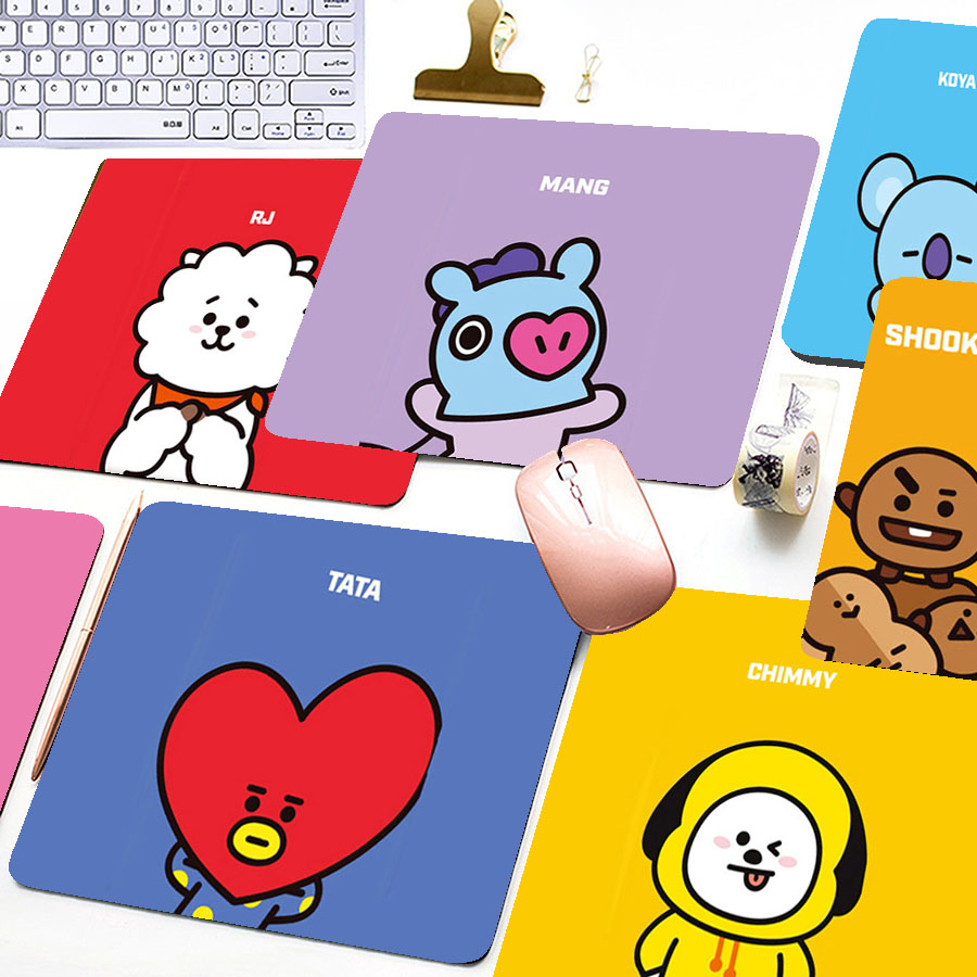 Miếng Lót Chuột Chơi Game Chống Trượt Hình Nhân Vật Bt21 Dễ Thương