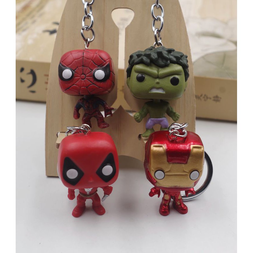 Combo 4 móc khóa Avenger - Spider man - Hug - Deadpool - Iron man - E3  Audio Miền Nam
