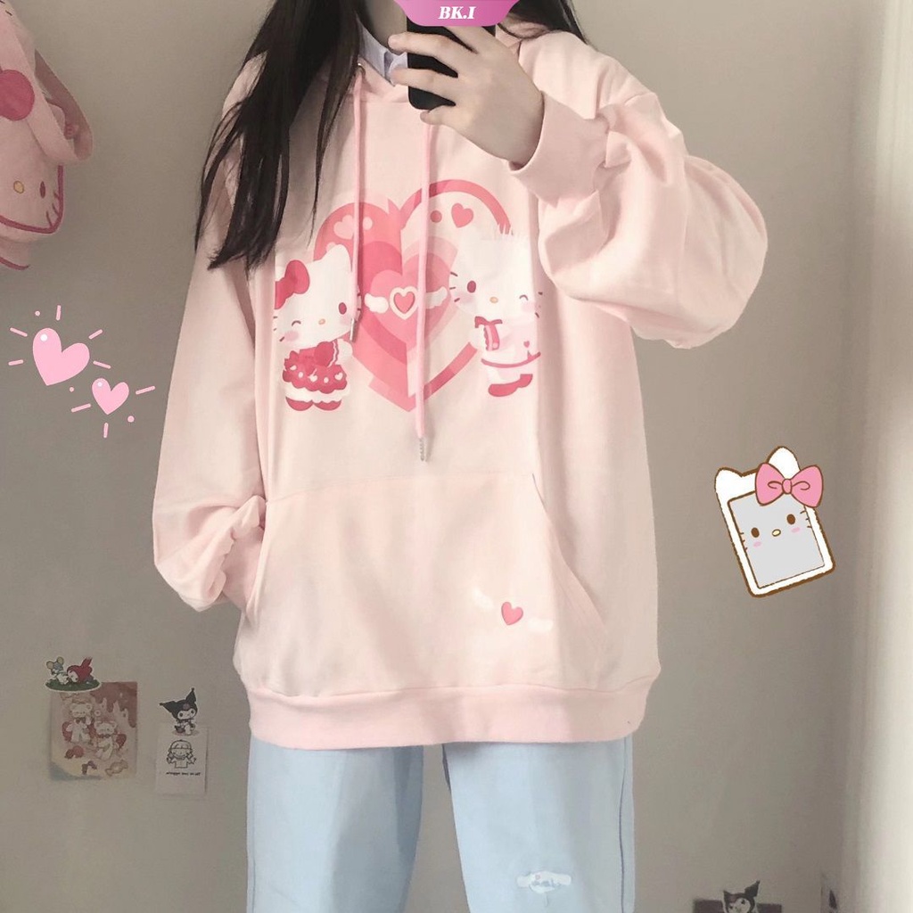 Áo Hoodie In Hình Hello Kitty Dễ Thương Cho Bé Gái