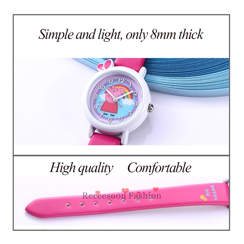 Đồng hồ đeo tay hoạt hình heo Peppa xinh xắn dành cho bé gái