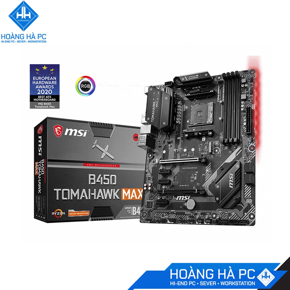 Mainboard MSI B450 TOMAHAWK MAX II (AMD B450, Socket AM4, ATX, 4 Khe Cắm Ram DDR4)