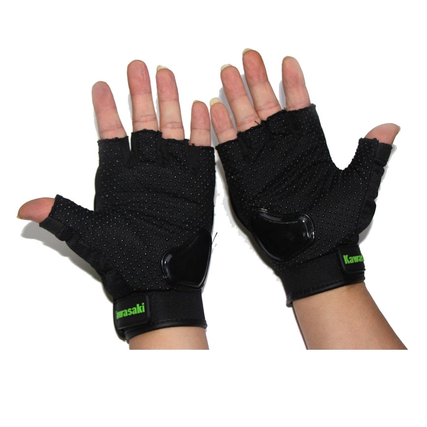 Găng Tay Xe Máy KAWASAKI Ngón Cụt - Xịn