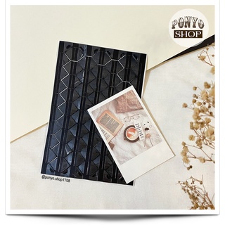 Sticker góc ảnh trong suốt nền đen trang trí Scrapbook/album ảnh