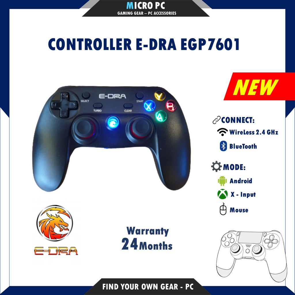 Tay cầm Game 🎮FREESHIP🎮 E-DRA EGP7601 (Wireless 2.4GHz/ BlueTooth / Android / PC) - Hàng chính hãng BH 24 Tháng