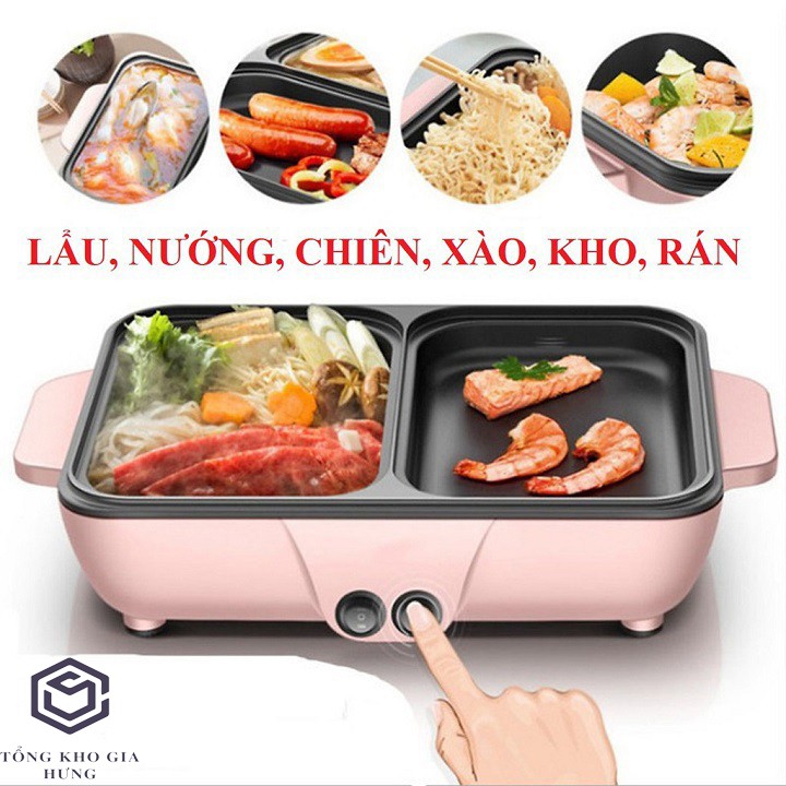 Nồi Lẩu Điện Đa Năng Chống Dính Nhật Bản Osaka, Chảo Điện Đa Năng An Toàn Cao Cấp Tặng Kèm Vỉ Hấp