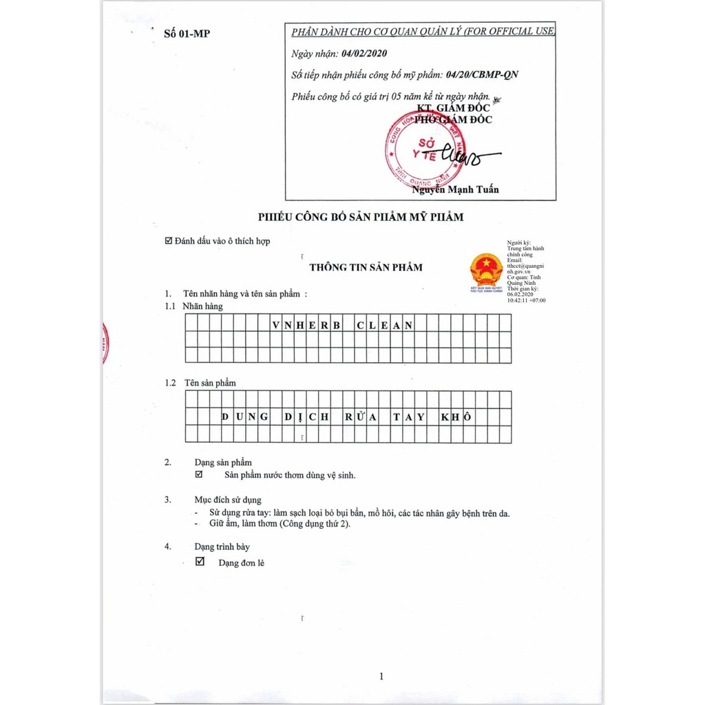 Dung dịch nước xịt rửa tay khô khử trùng sạch da tay tránh lây nhiễm bệnh - VNHerb Clean (Chai 100ml - 500ml) | BigBuy360 - bigbuy360.vn
