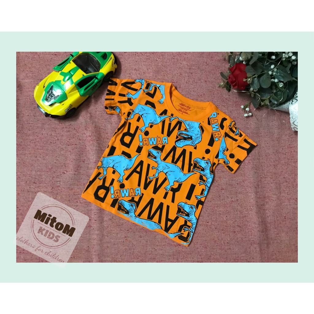 Áo cotton bé trai ♥️ FREESHIP ♥️ Chất thun cotton mềm mịn, họa tiết khủng long siêu cute