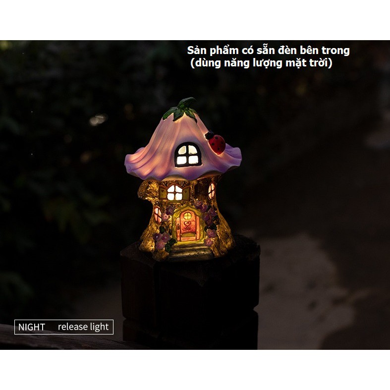 Mẫu đèn ngủ sử dụng năng lượng mặt trời thích hợp trang trí bàn làm việc, ban công, DIY