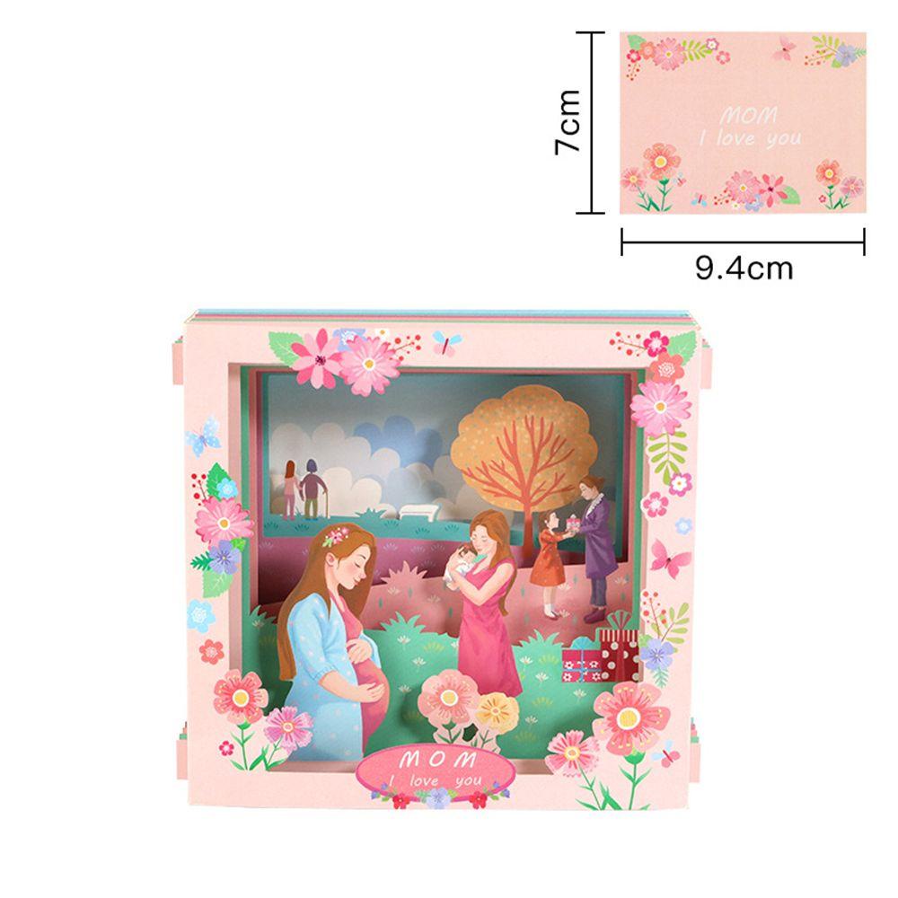 Hộp Thiệp Chúc Mừng Ngày Của Mẹ Bằng Giấy Khắc Chữ I love Mom Dùng Làm Quà Tặng