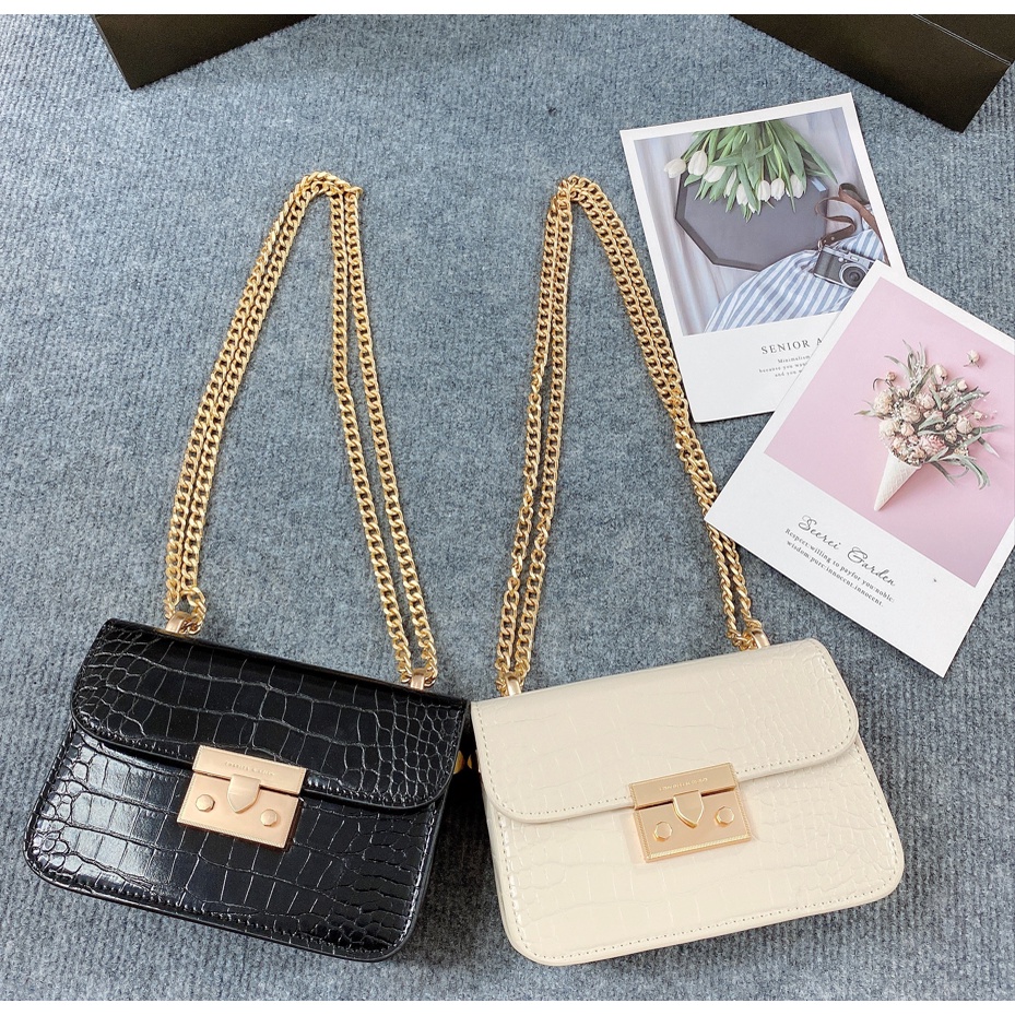 Túi Đeo Chéo Nữ Khóa Gài CNK Da Rắn Hàng Cao Cấp Sang Chảnh Siêu