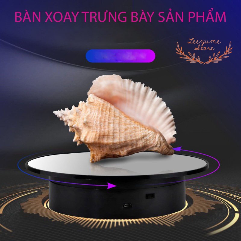 BÀN XOAY TRƯNG BÀY QUAY VIDEO SẢN PHẨM 20CM CHỊU LỰC 3KG - ĐẾ XOAY HỖ TRỢ CHỤP HÌNH SẢN PHẨM 360ĐỘ