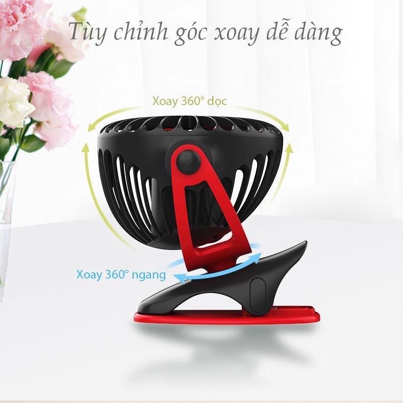 Quạt sạc mini yoobao xoay góc 720 độ, chạy 32 tiếng ( Giao màu ngẫu nhiên )