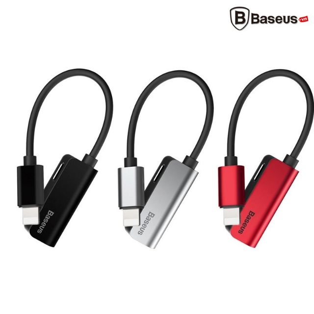 Jack chia cổng 1 ra 2 Baseus vừa sạc vừa nghe nhạc ( có hỗ trợ mic để đàm thoại)