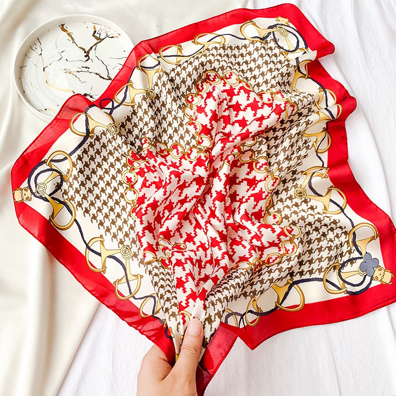 Khăn vuông lụa 70cm nữ công sở đẹp cao cấp- khăn turban quấn túi quấn tóc làm áo yếm- Bé Gấu