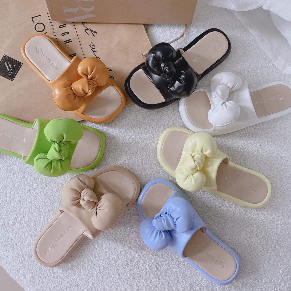 Dép Nơ Nữ Quai Ngang Thời Trang Cao Cấp Đế 2CM Hot Trend TRINH LÊ SHOP GIÀY DÉP HT112