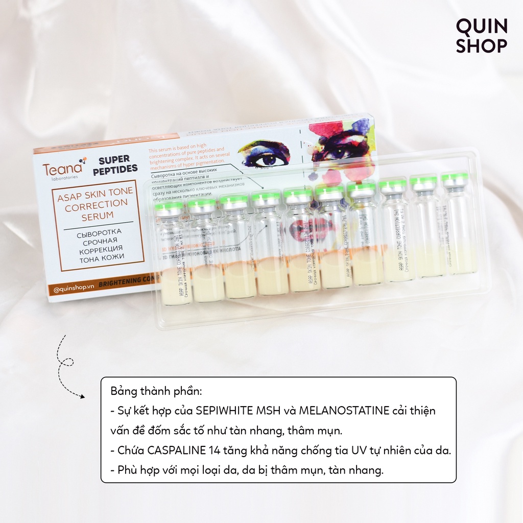 Tinh Chất Sáng Da, Giảm Mụn, Chống Lão Hóa Teana B3, B4, C1, D6, Super Peptides No Problem, ASAP, Anti Redness Serum