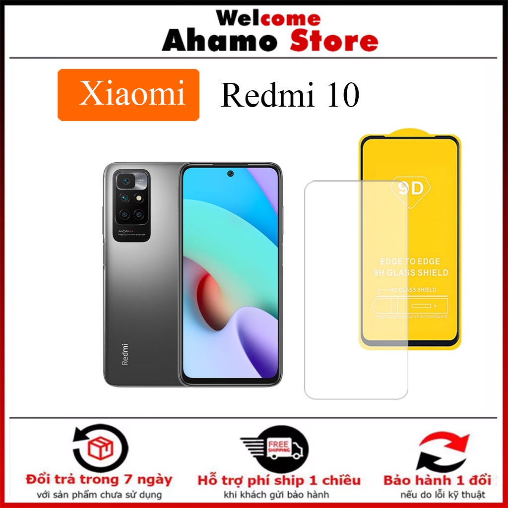 Kính Cường Lực Redmi 10 Full Màn Trong suốt Chống trầy xước Tặng Kèm khăn lau