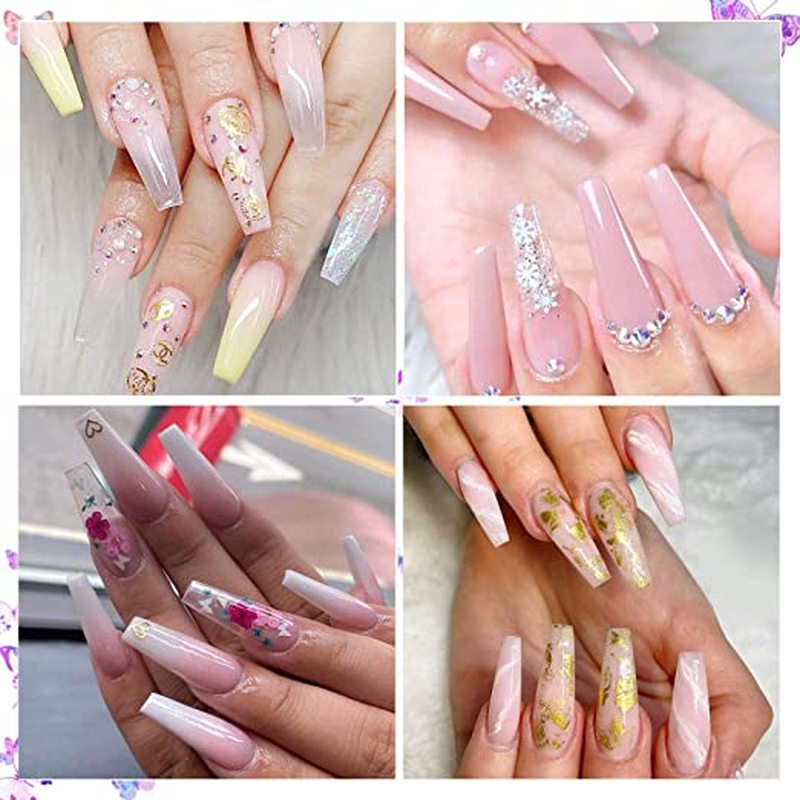 [Hàng mới về] Bộ 500 móng tay giả bằng nhựa màu trắng/trong suốt tiện dụng