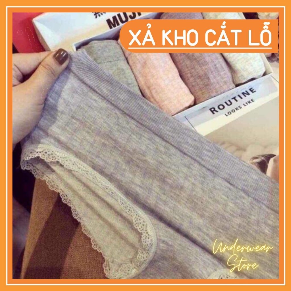 [ Hàng Loại 1] Hộp 5 Quần Lót Cotton Gân Tăm Xuất Nhật Co Giãn 4 Chiều Đóng Hộp Sịn Xò