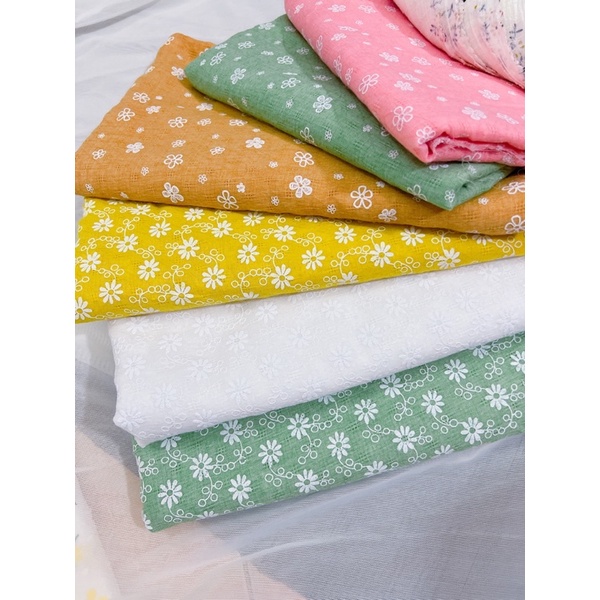 Vải thô hoa nhí cao cấp siêu xinh dệt kiểu mát thoáng nhẹ khổ 1.5m