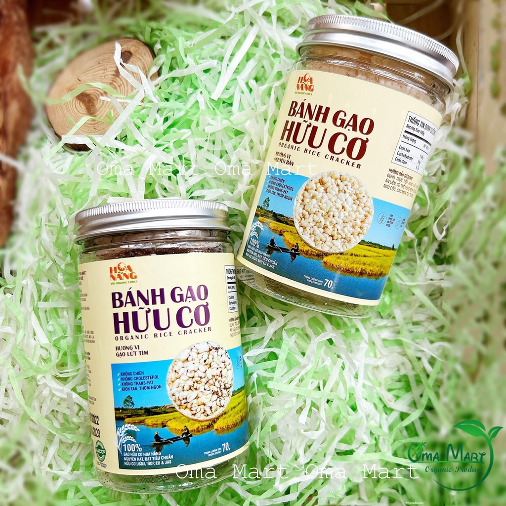 Bánh gạo Hoa Nắng 70g (vị gạo lứt tím và nguyên bản)