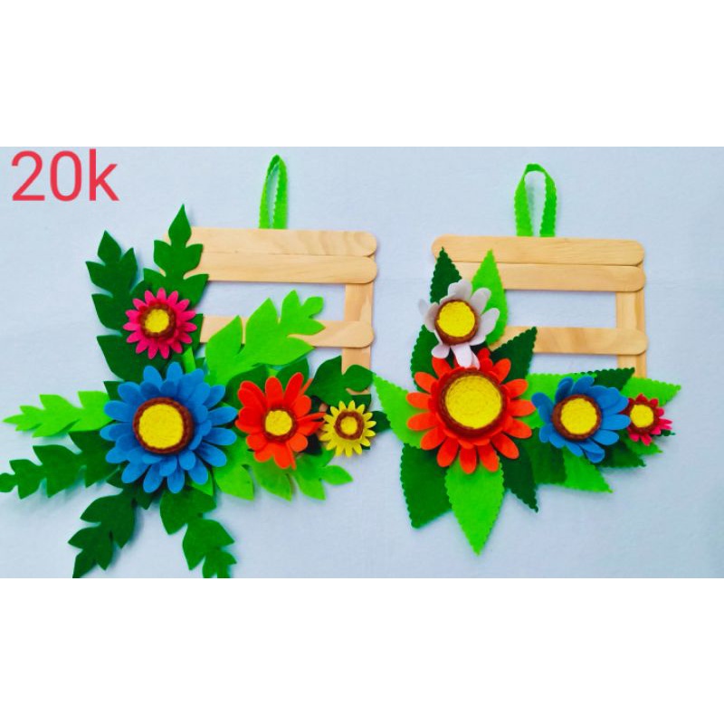 hoa treo tường vải nỉ. đồ trang trí lớp
