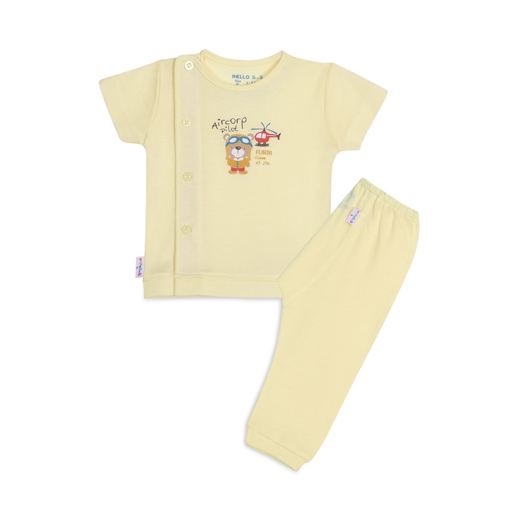 Bộ đồ sơ sinh bác sĩ bo tay ngắn 1327 Hello BB