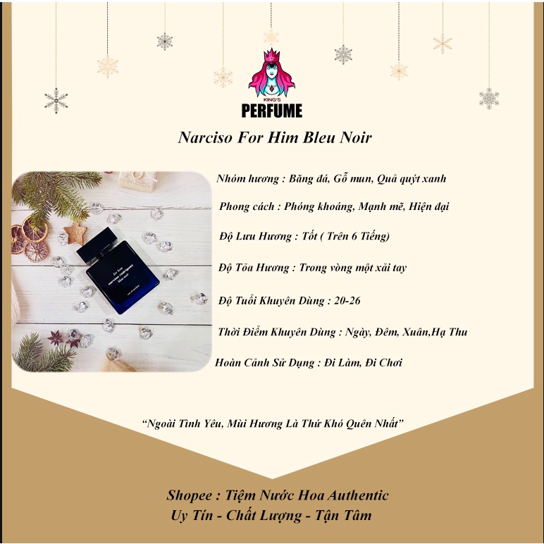 {Chính Hãng} Nước Hoa Nam 𝐍𝐚𝐫𝐬𝐢𝐜𝐨 𝐟𝐨𝐫 𝐇𝐢𝐦