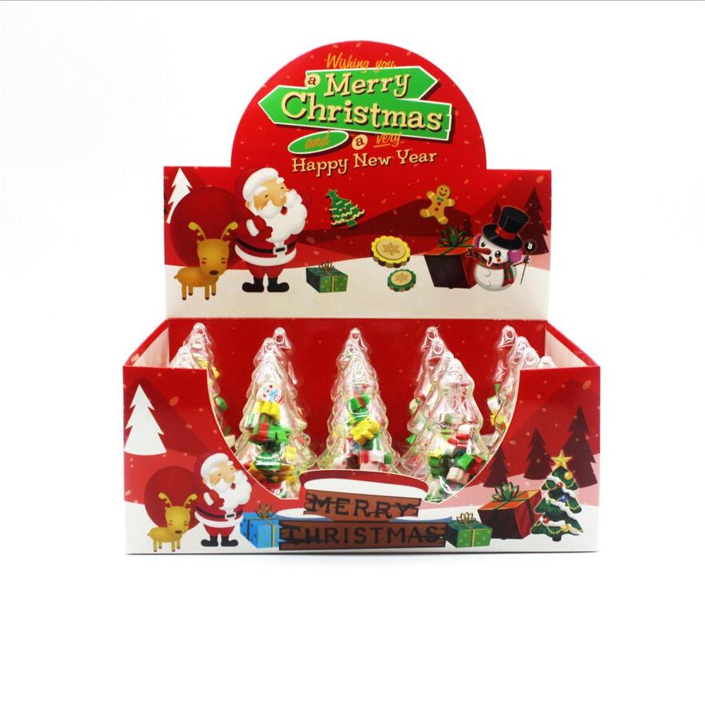 Set 20 Gôm Tẩy Mini Hình Ông Già Noel / Cây Thông / Tàu Ngầm Dễ Thương Dùng Làm Quà Tặng Giáng Sinh Cho Bé