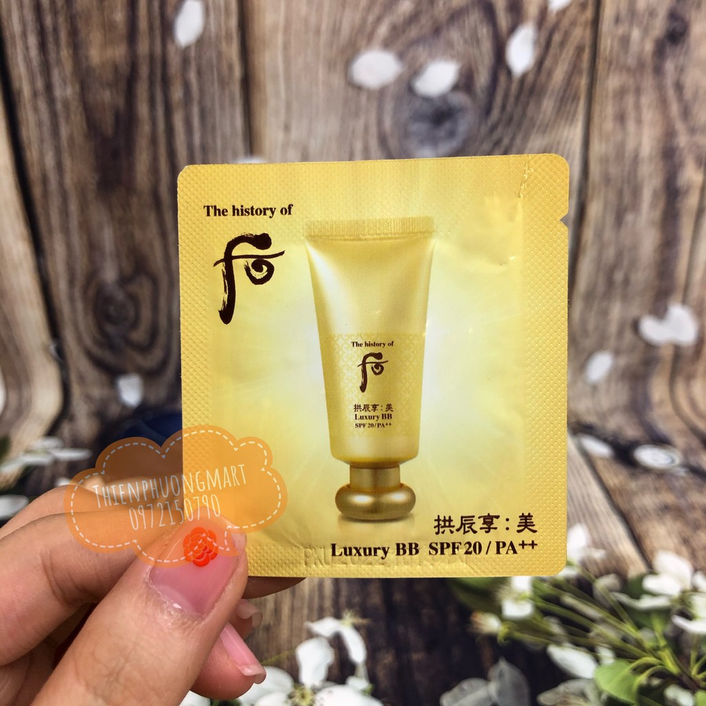 Kem Nền BB Cho Lớp Nền Trong Suốt Chuẩn Hàn Luxury BB Cream Whoo 1ml/gói