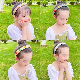 bờm dán tóc gấp gọn đính hoa cho bé